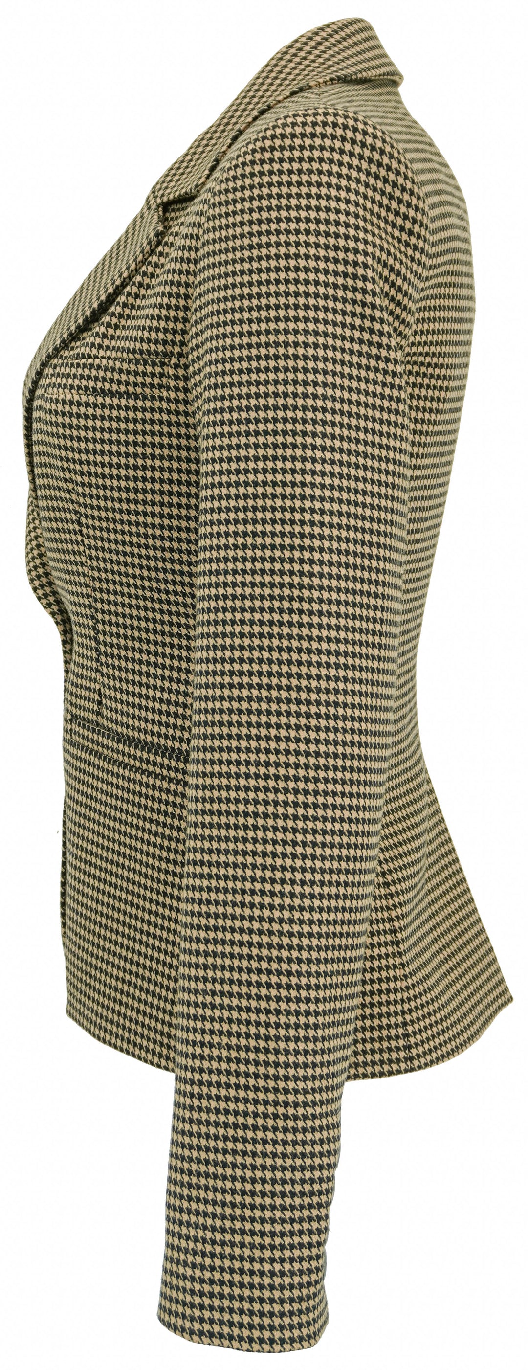 Alice & Olivia Classic Cropped Blazer in Brown Houndstooth - Discounts on Alice + Olivia at UAL
