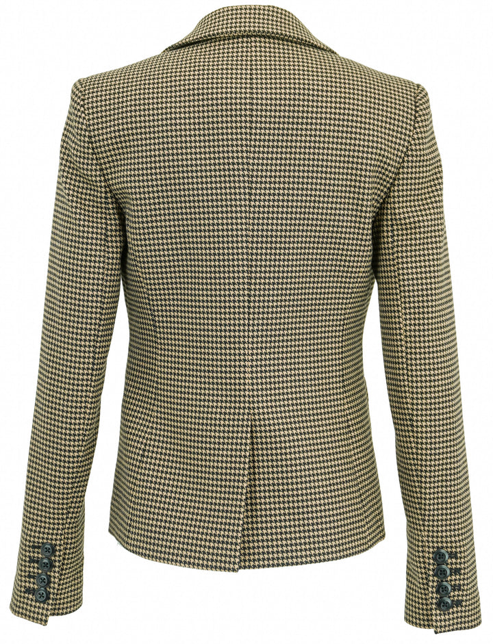 Alice & Olivia Classic Cropped Blazer in Brown Houndstooth - Discounts on Alice + Olivia at UAL
