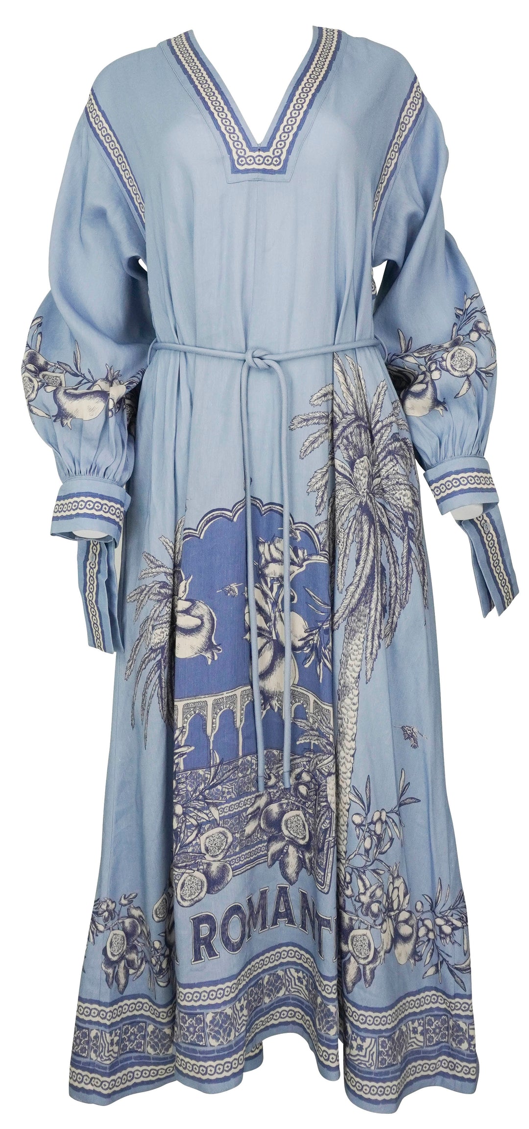 Alémais Villa Romantica Holiday Midi Dress in Blue