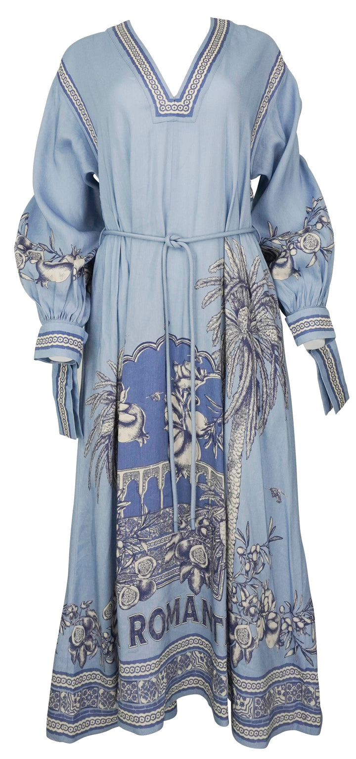 Alémais Villa Romantica Holiday Midi Dress in Blue