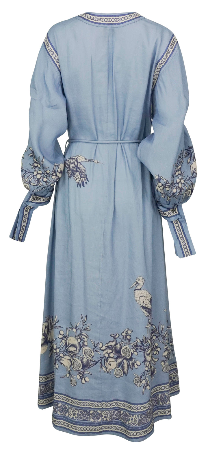 Alémais Villa Romantica Holiday Midi Dress in Blue