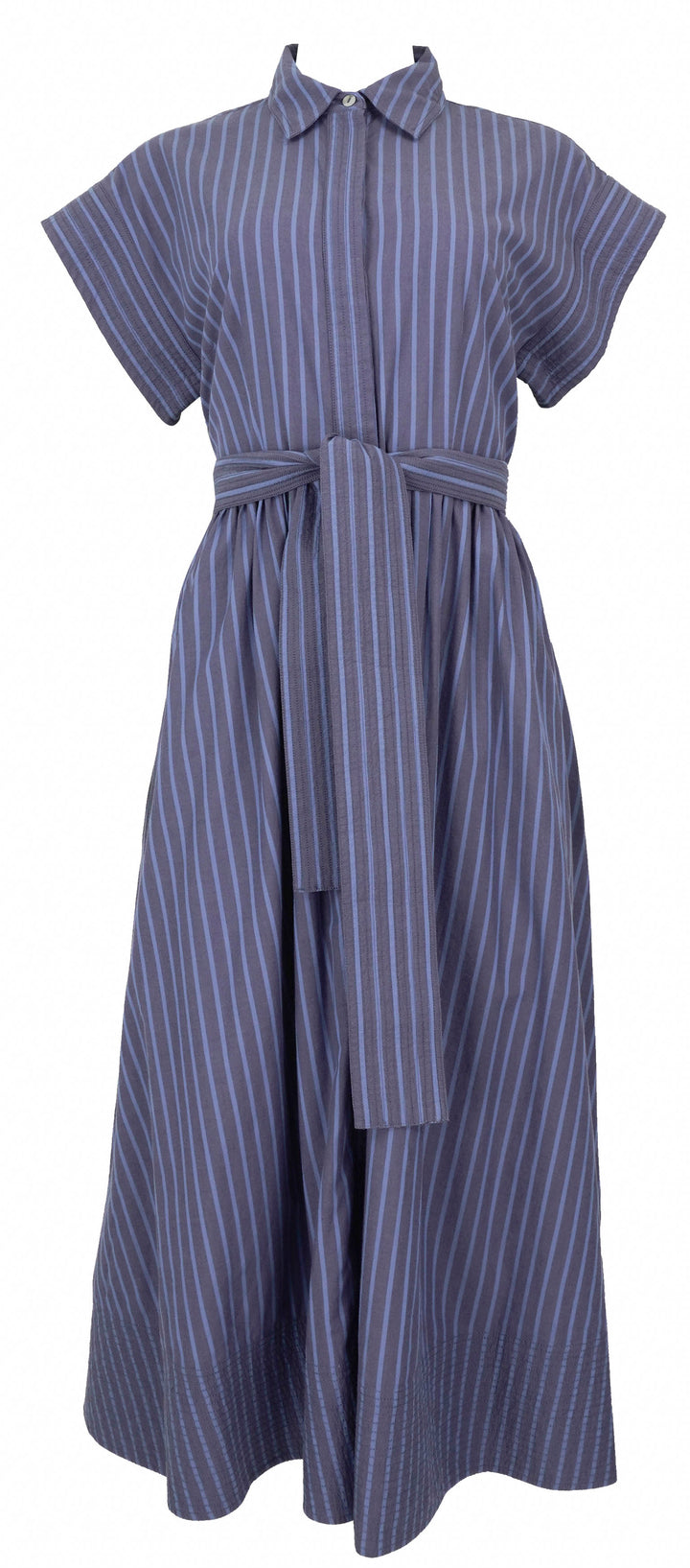 Oliphant Belted Shirt Dress in Morgan Blue