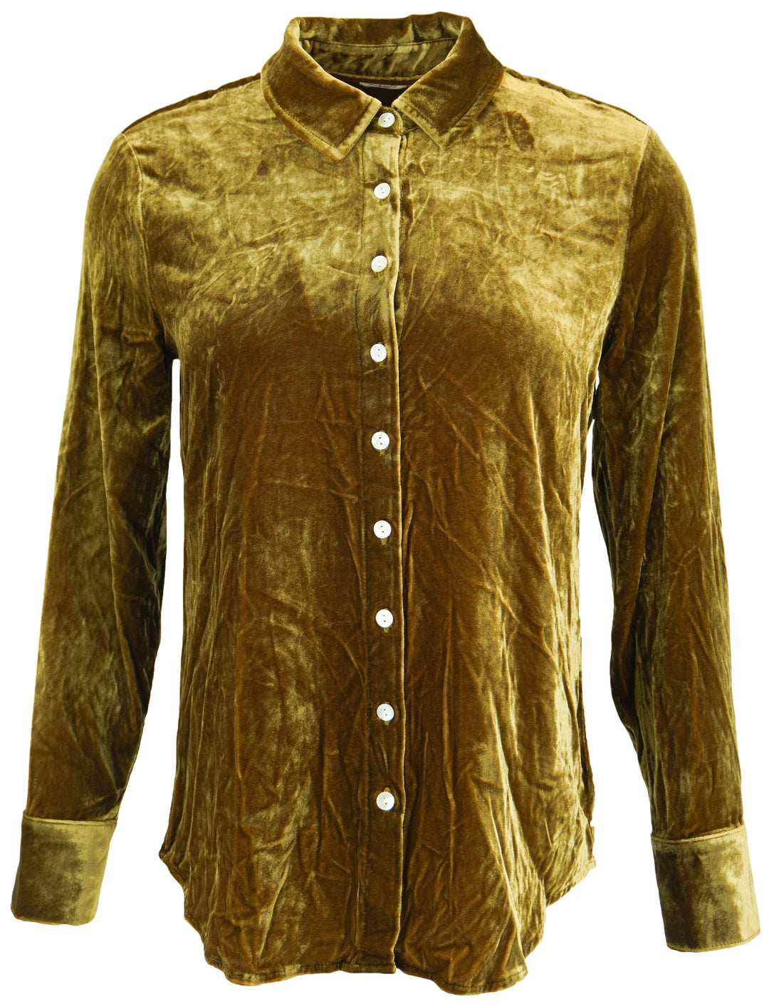 Faherty Silk Velvet Shirt in Olive - Discounts on Faherty at UAL