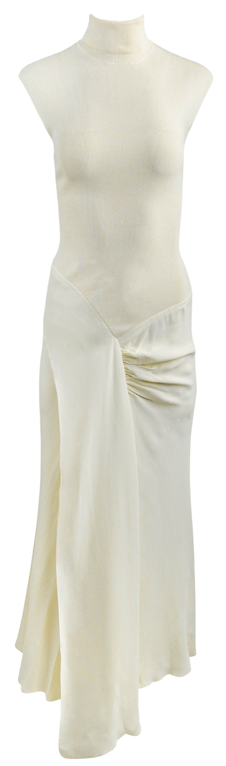 Victoria Beckham New Viscose Crepe Dress in Cream - Discounts on Victoria Beckham at UAL