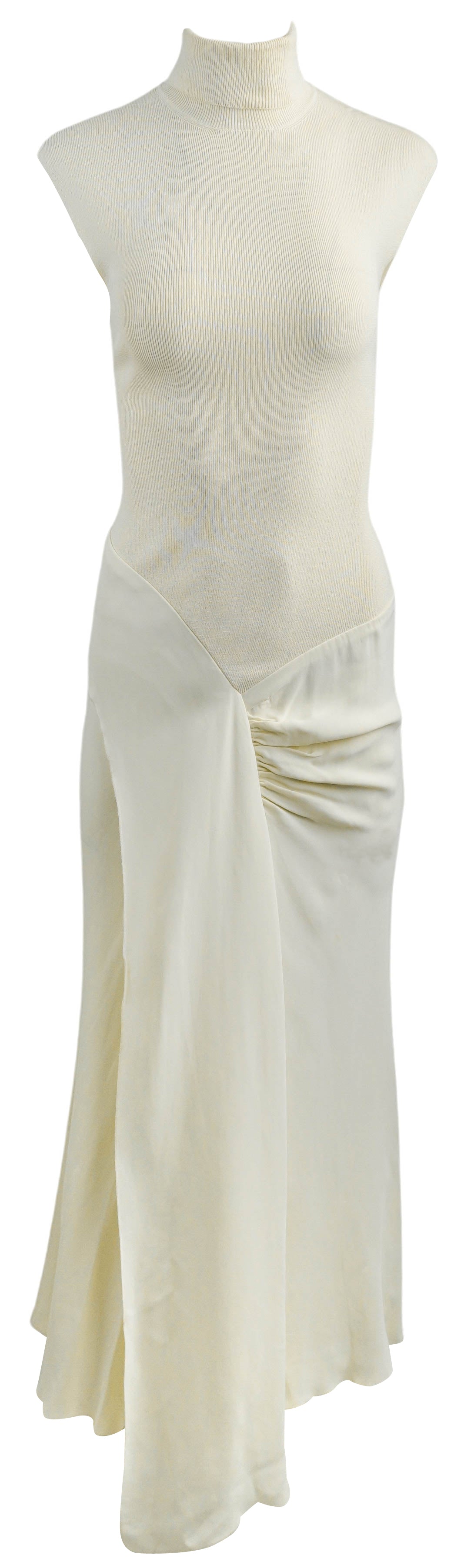 Victoria Beckham New Viscose Crepe Dress in Cream - Discounts on Victoria Beckham at UAL