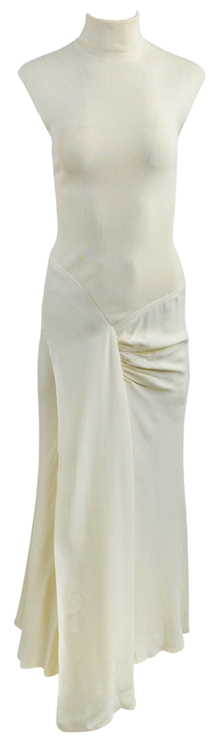Victoria Beckham New Viscose Crepe Dress in Cream - Discounts on Victoria Beckham at UAL
