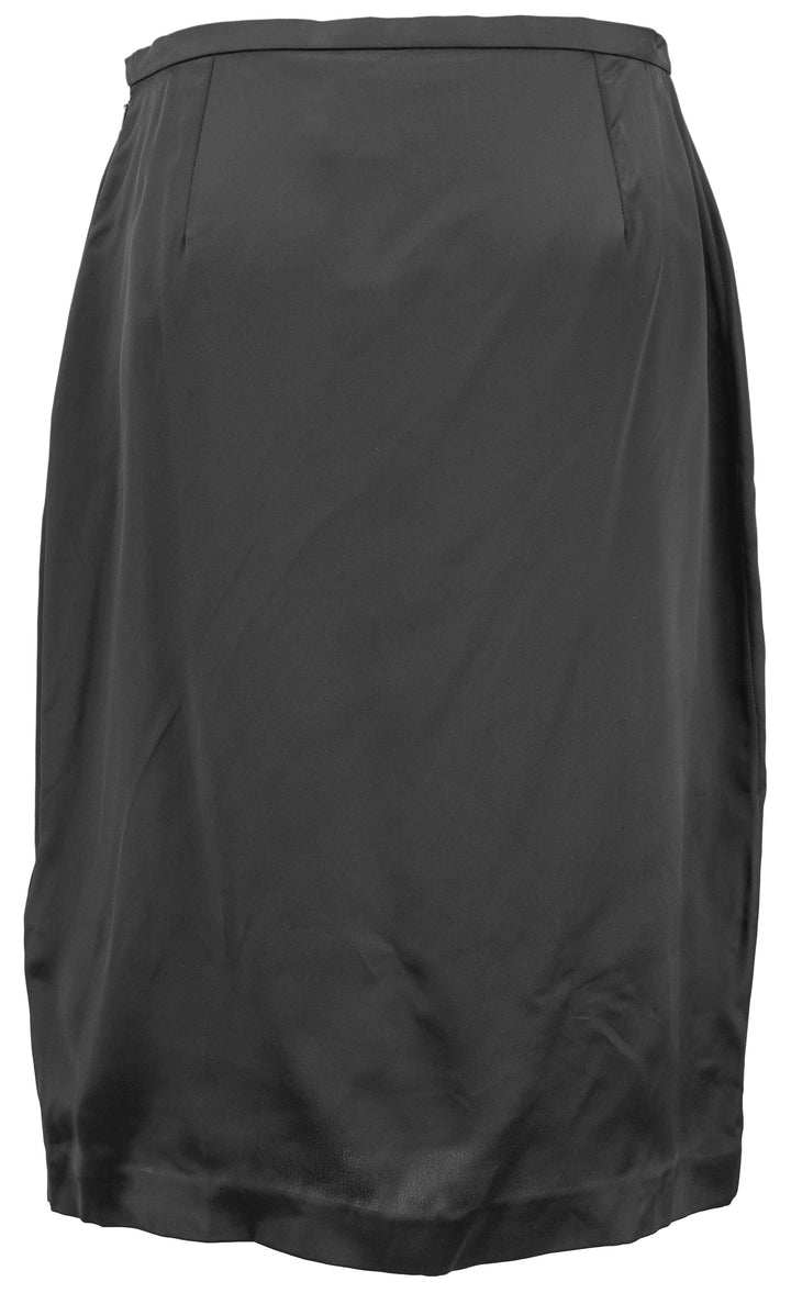 Saint Laurent Satin Skirt in Black - Discounts on Saint Laurent at UAL
