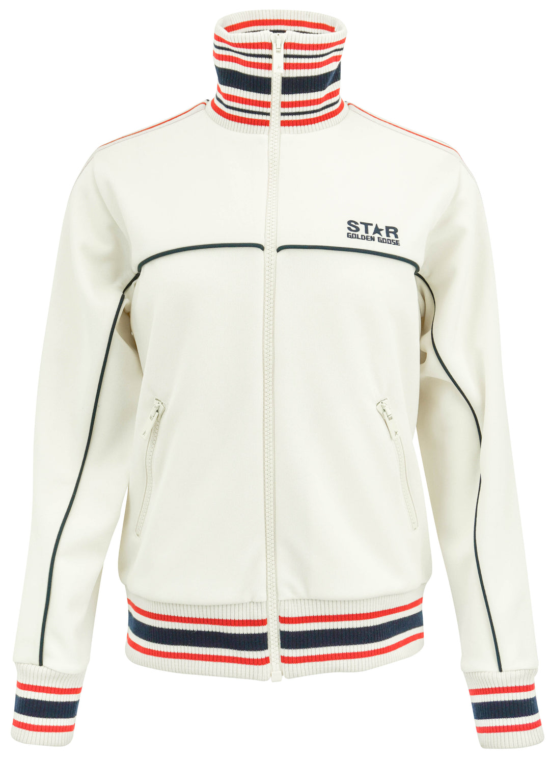 Golden Goose Track Jacket in Papyrus/Blue - Discounts on Golden Goose at UAL