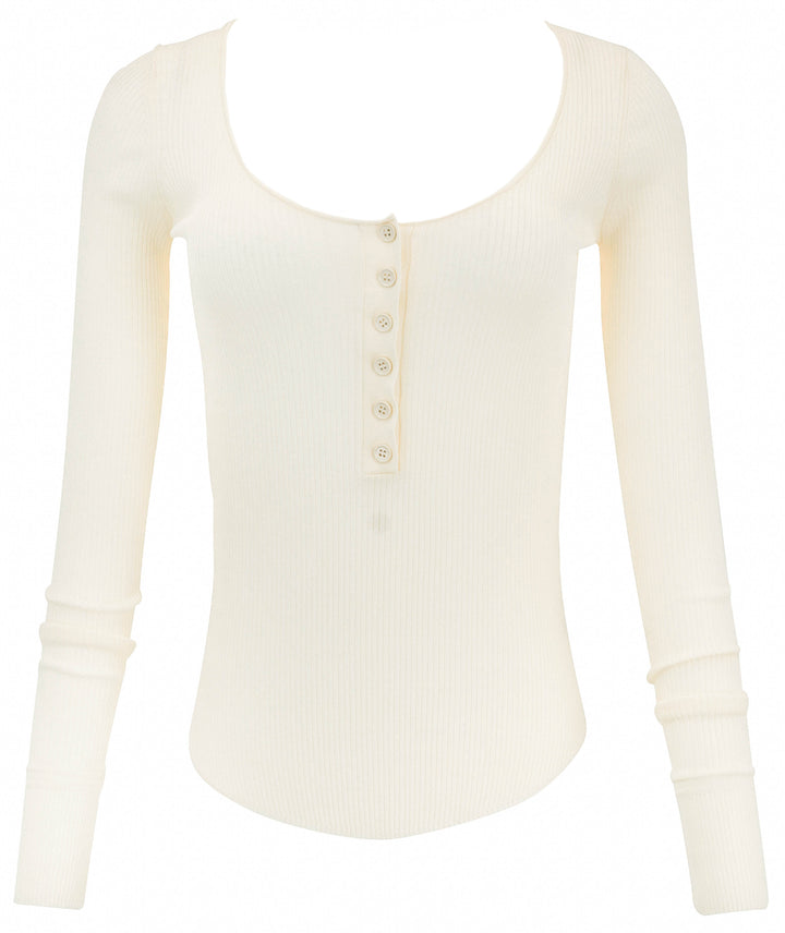 Proenza Schouler Boyd Henley in Cream - Discounts on Proenza Schouler at UAL