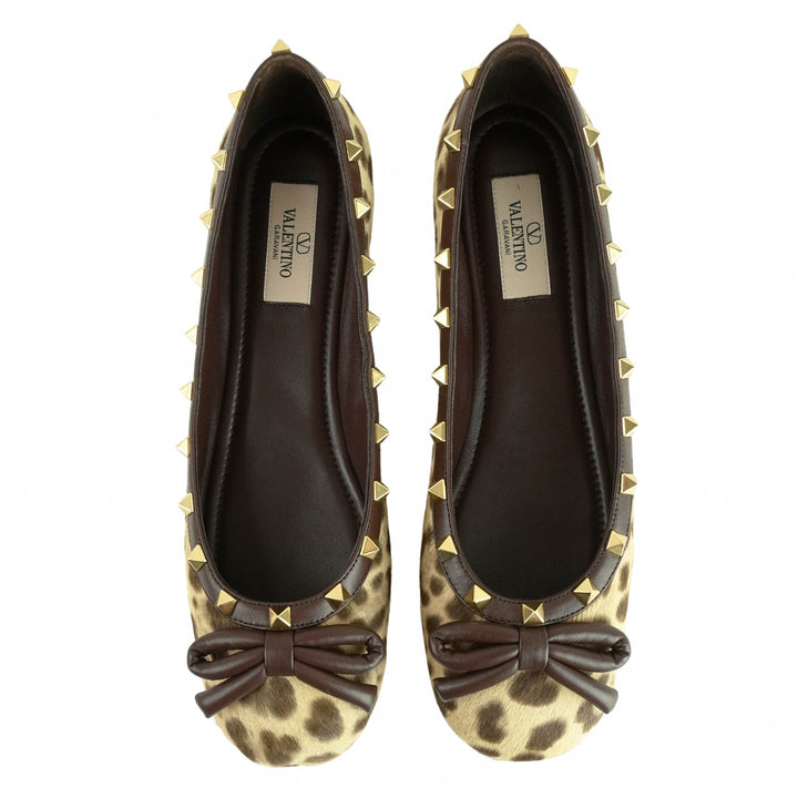 Valentino Ballerina Flats in Leopard - Discounts on Valentino at UAL