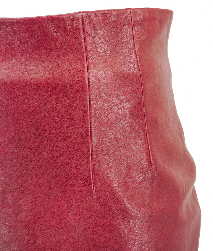 Khaite Loxley Leather Maxi Skirt in Red - Discounts on Khaite at UAL