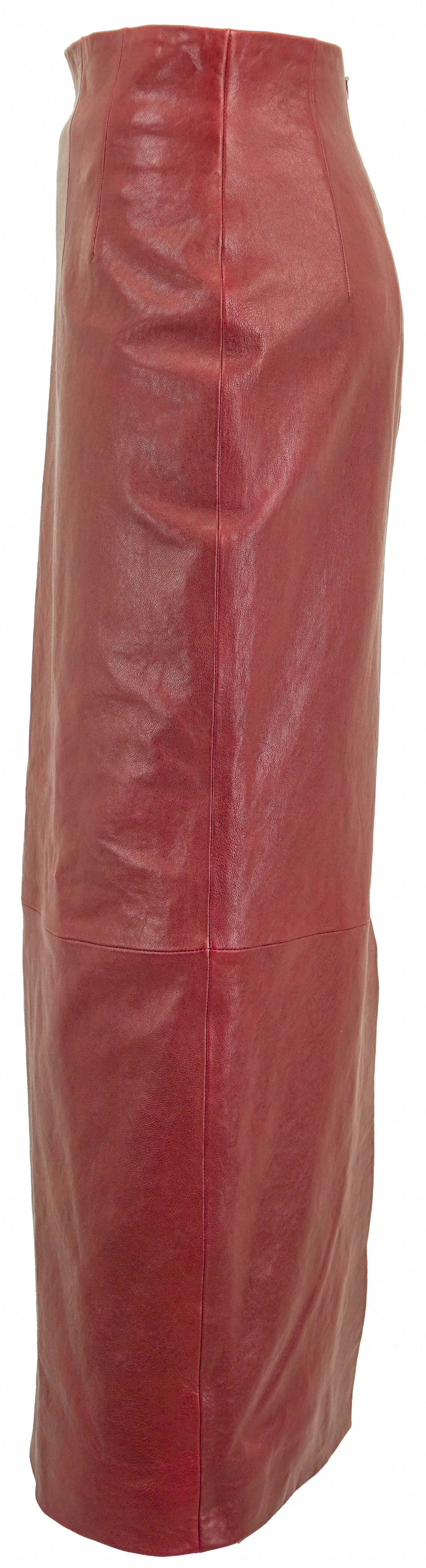 Khaite Loxley Leather Maxi Skirt in Red - Discounts on Khaite at UAL