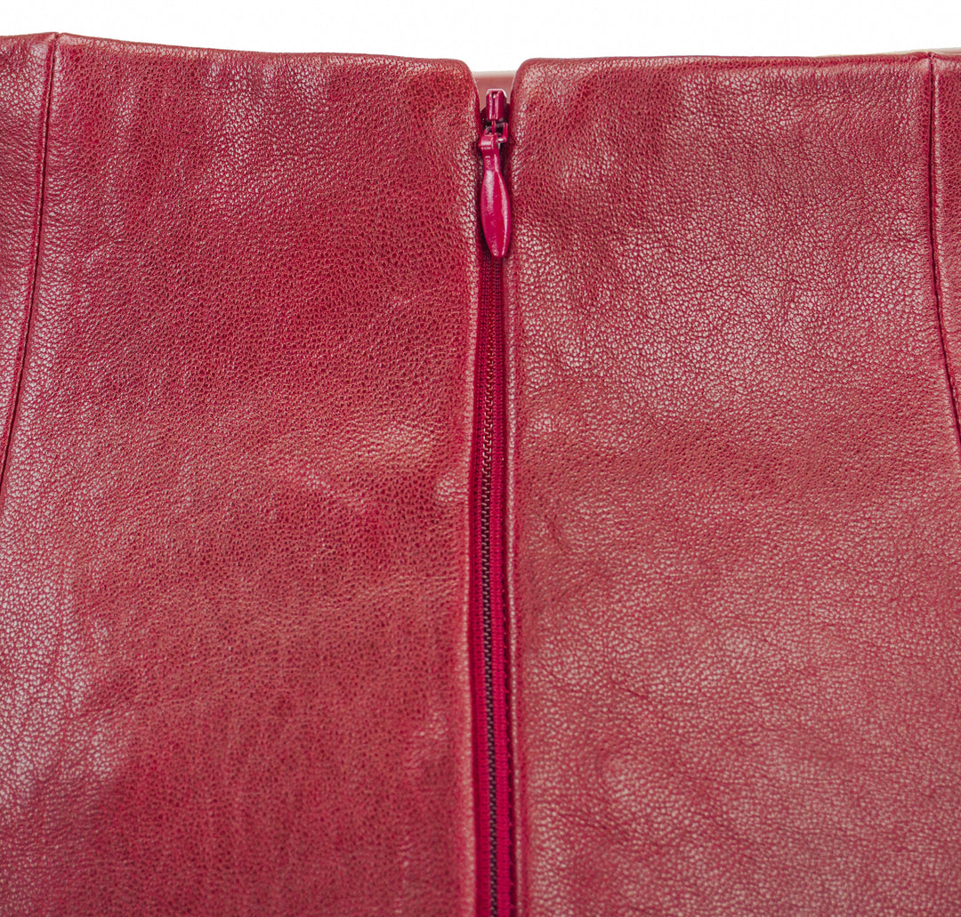 Khaite Loxley Leather Maxi Skirt in Red - Discounts on Khaite at UAL