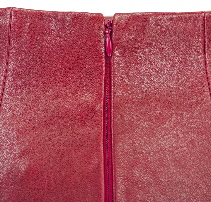 Khaite Loxley Leather Maxi Skirt in Red - Discounts on Khaite at UAL