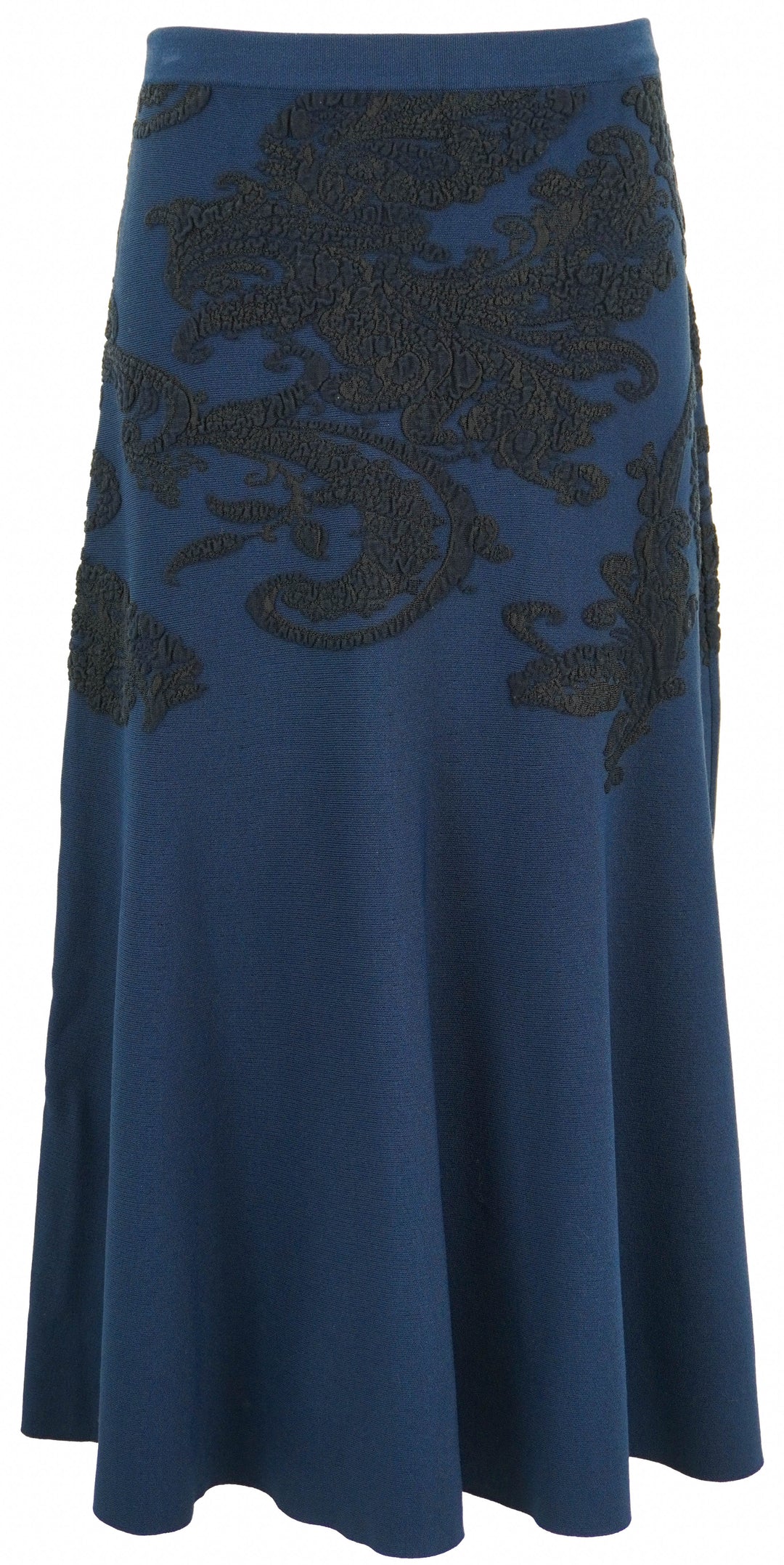 Etro Knit Jacquard Skirt in Blue Print - Discounts on ETRO at UAL