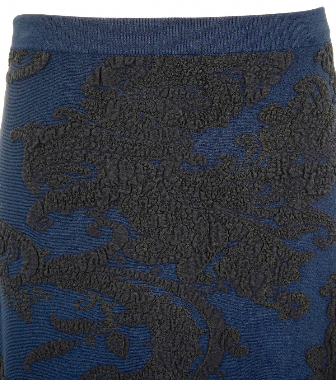 Etro Knit Jacquard Skirt in Blue Print - Discounts on ETRO at UAL