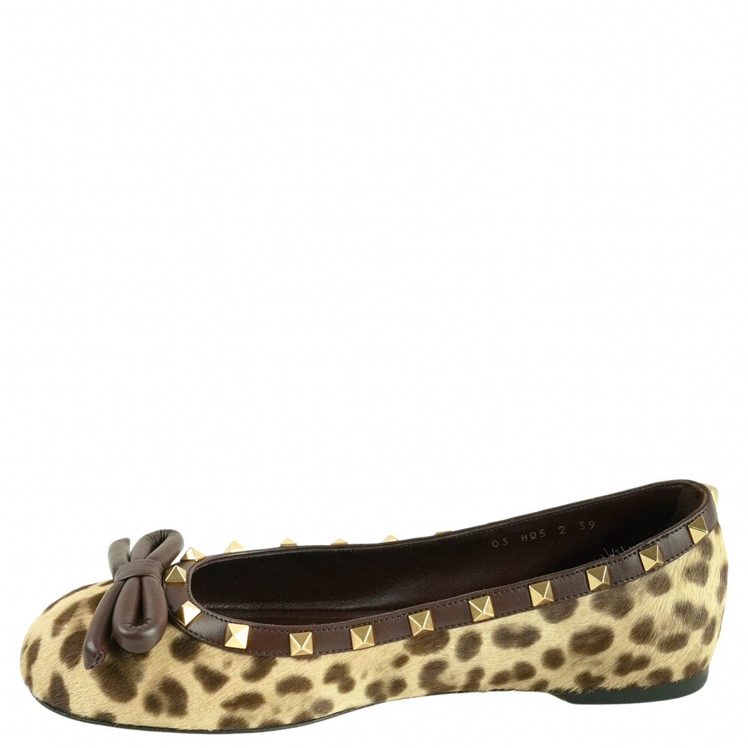 Valentino Ballerina Flats in Leopard - Discounts on Valentino at UAL