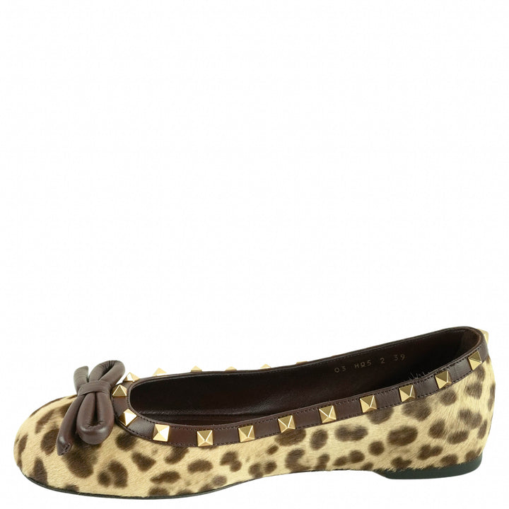 Valentino Ballerina Flats in Leopard - Discounts on Valentino at UAL