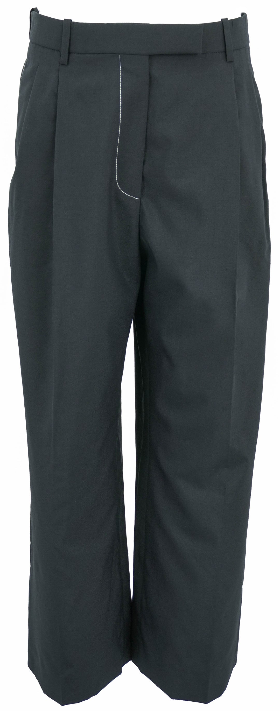 Thom Browne. High Waisted Double Pleat Trouser in Navy - Discounts on Thom Browne. at UAL