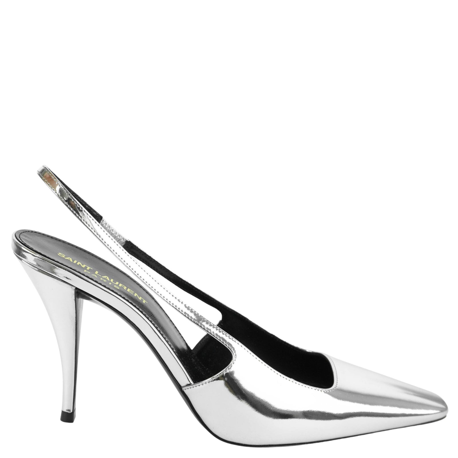 Saint Laurent Slingback Heels in Silver - Discounts on Saint Laurent at UAL