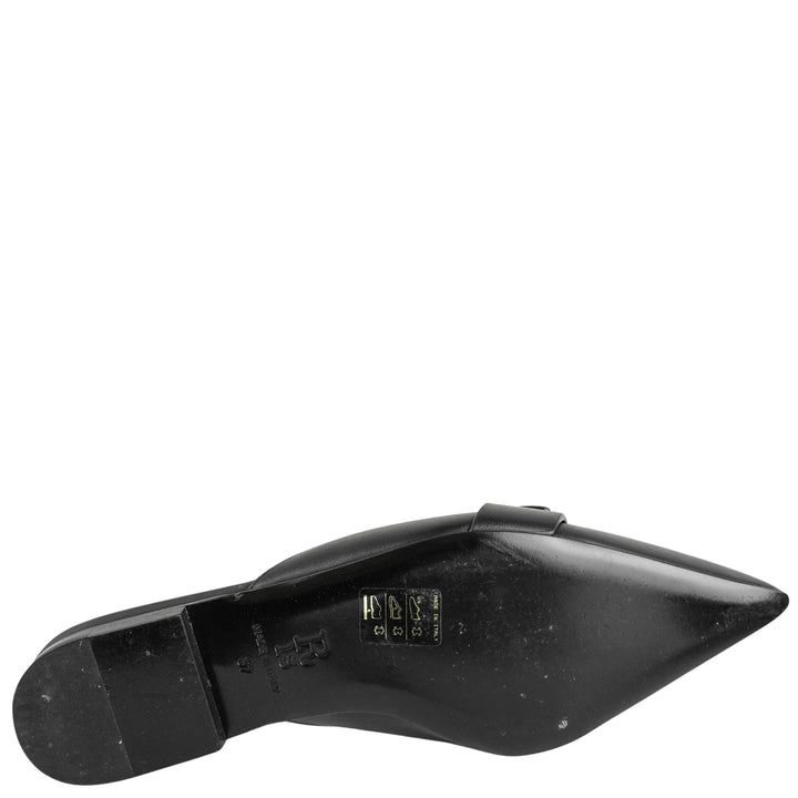 R13 Pointed Toe Slide with Ring in Black - Discounts on R13 at UAL