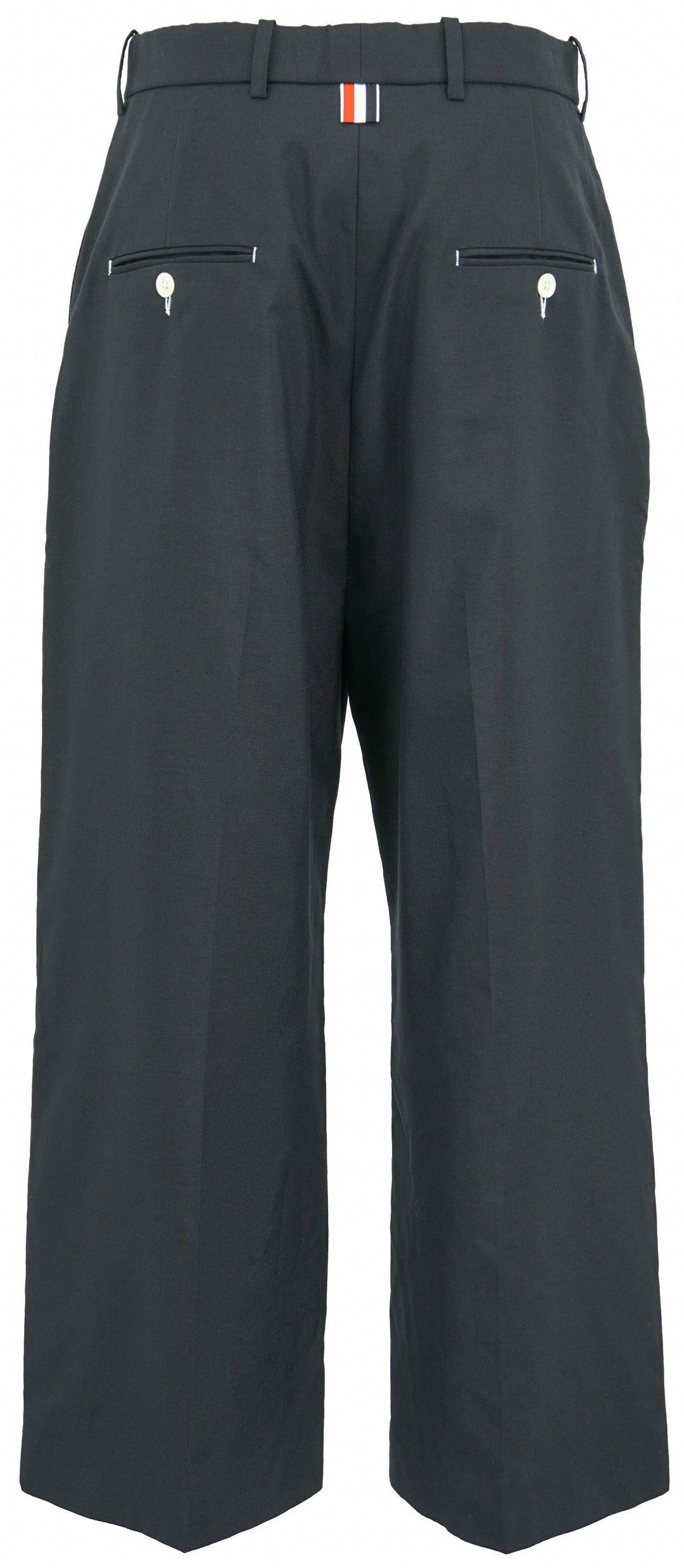 Thom Browne. High Waisted Double Pleat Trouser in Navy - Discounts on Thom Browne. at UAL