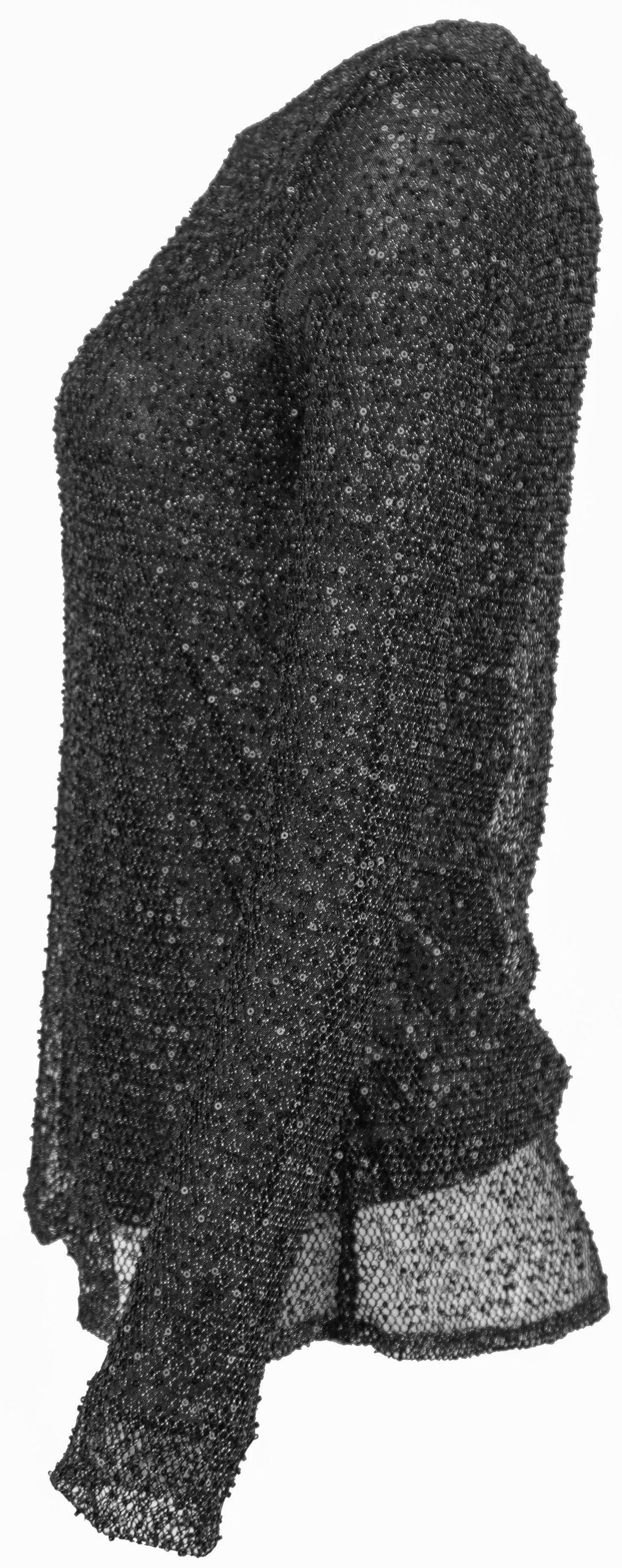 Proenza Schouler Sophie Long Sleeve Shirt in Black Sequin - Discounts on Proenza Schouler at UAL