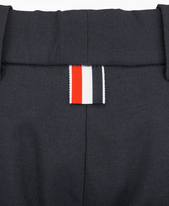 Thom Browne. High Waisted Double Pleat Trouser in Navy - Discounts on Thom Browne. at UAL