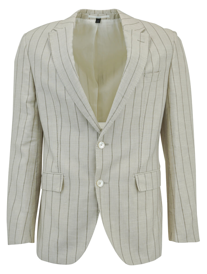 Hugo Boss Striped Blazer in Tan - Discounts on Hugo Boss at UAL