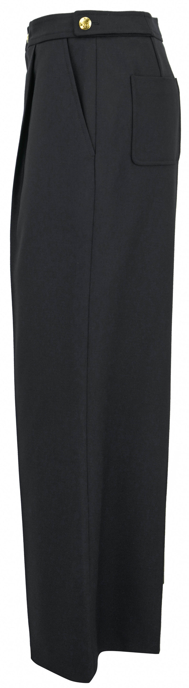 Celine Taillat Pants in Navy Wool Gabardine - Discounts on Celine at UAL