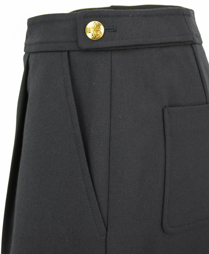 Celine Taillat Pants in Navy Wool Gabardine - Discounts on Celine at UAL