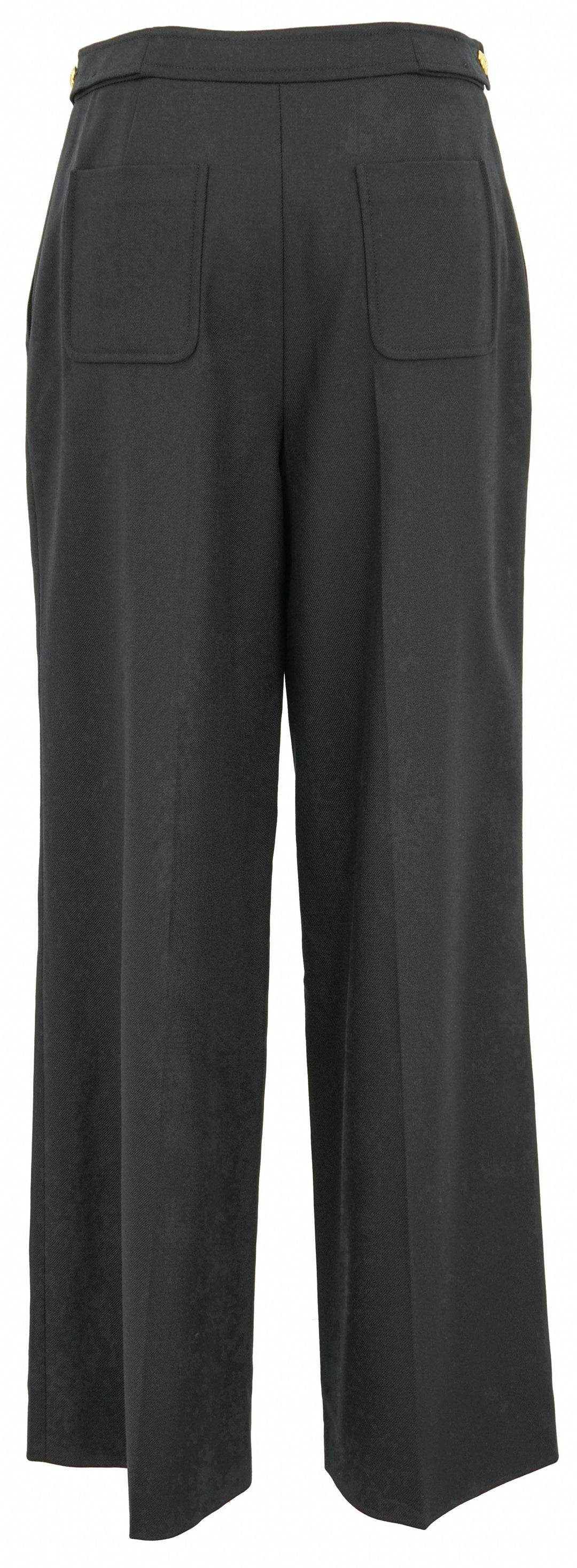 Celine Taillat Pants in Navy Wool Gabardine - Discounts on Celine at UAL