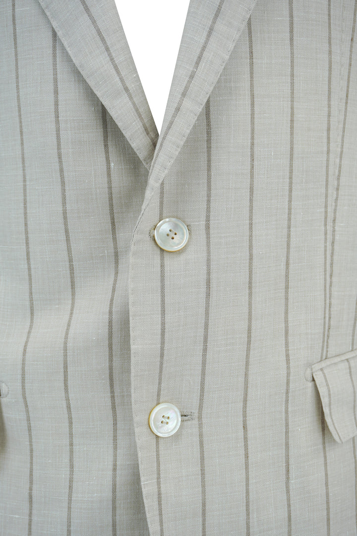 Hugo Boss Striped Blazer in Tan - Discounts on Hugo Boss at UAL