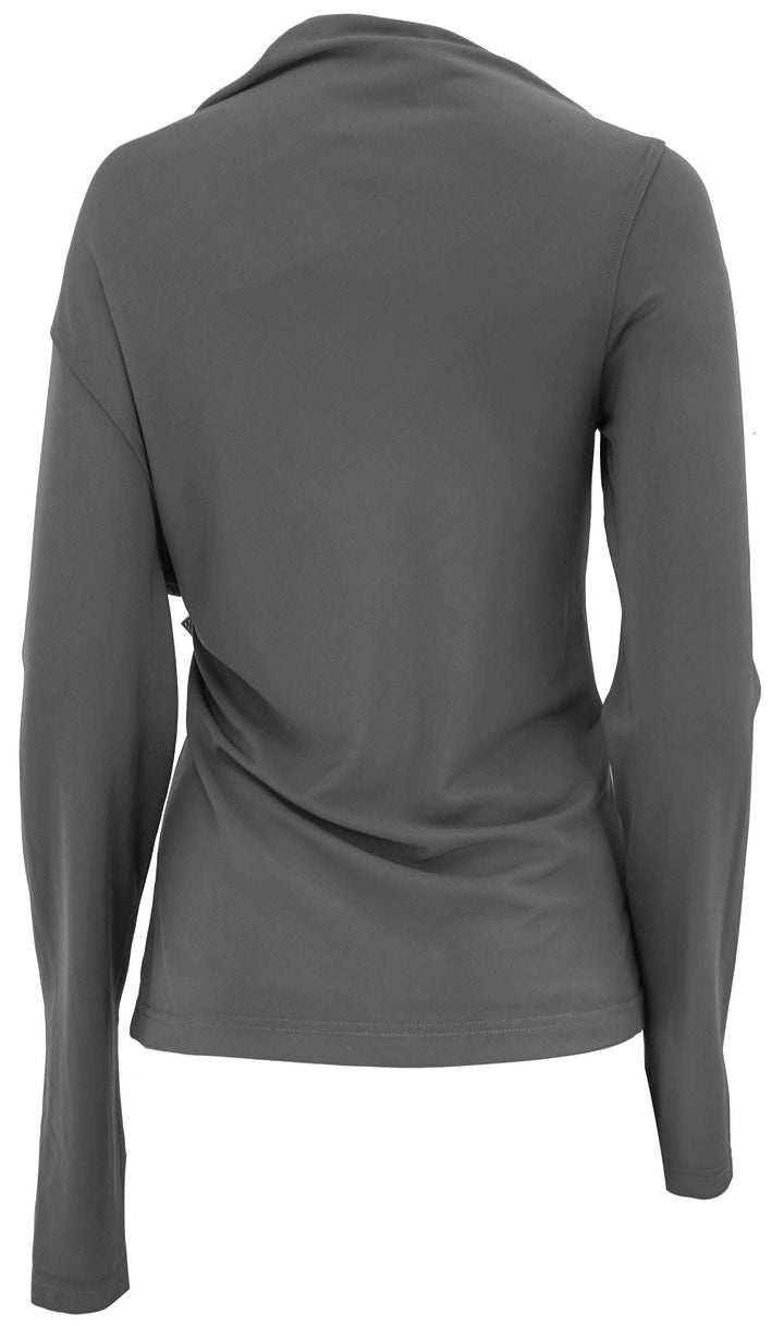 Toteme Draped Jersey Top in Anthracite - Discounts on Totême at UAL