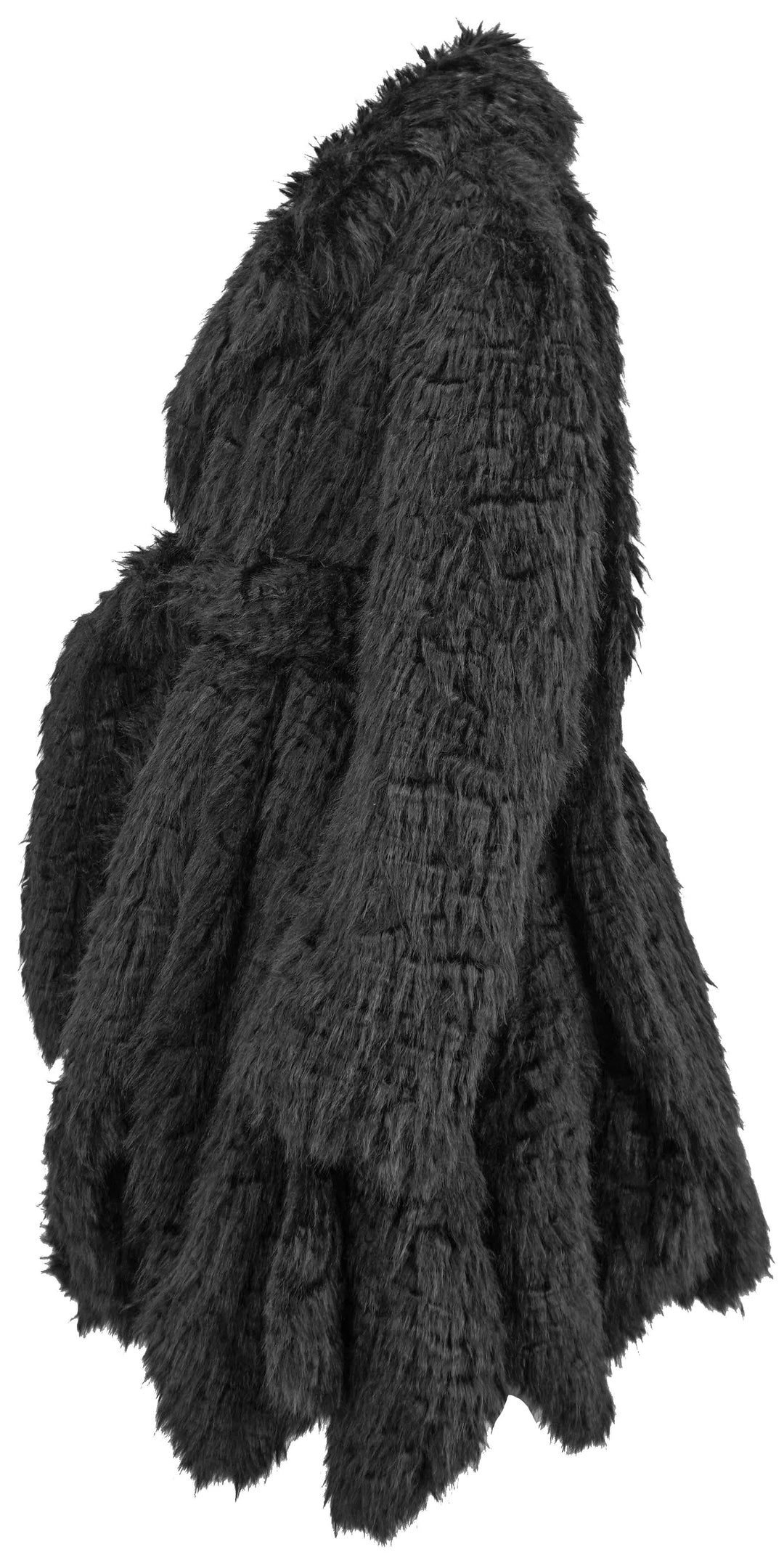 Sacai Belted Faux Fur Coat in Black - Discounts on Sacai at UAL