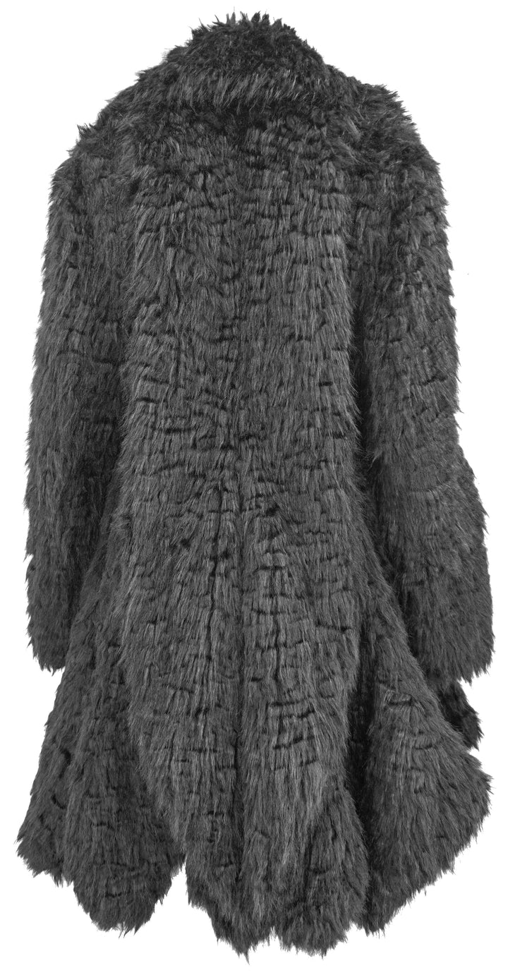 Sacai Belted Faux Fur Coat in Black - Discounts on Sacai at UAL