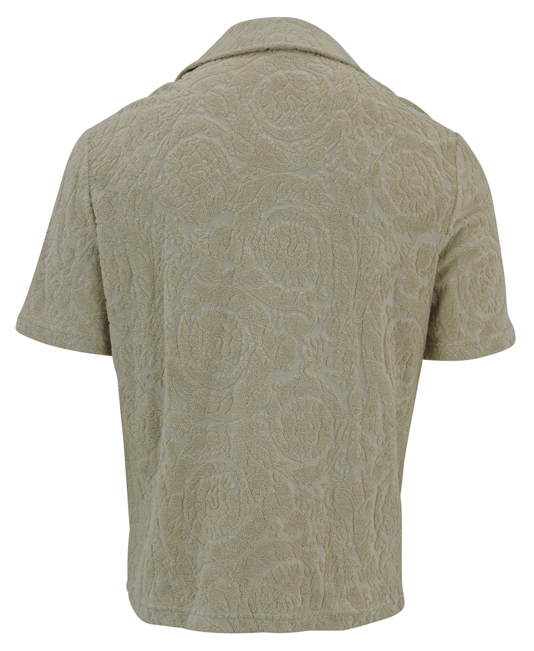 Versace Barocco Jacquard Towel-Stitch Shirt in Tan - Discounts on Versace at UAL
