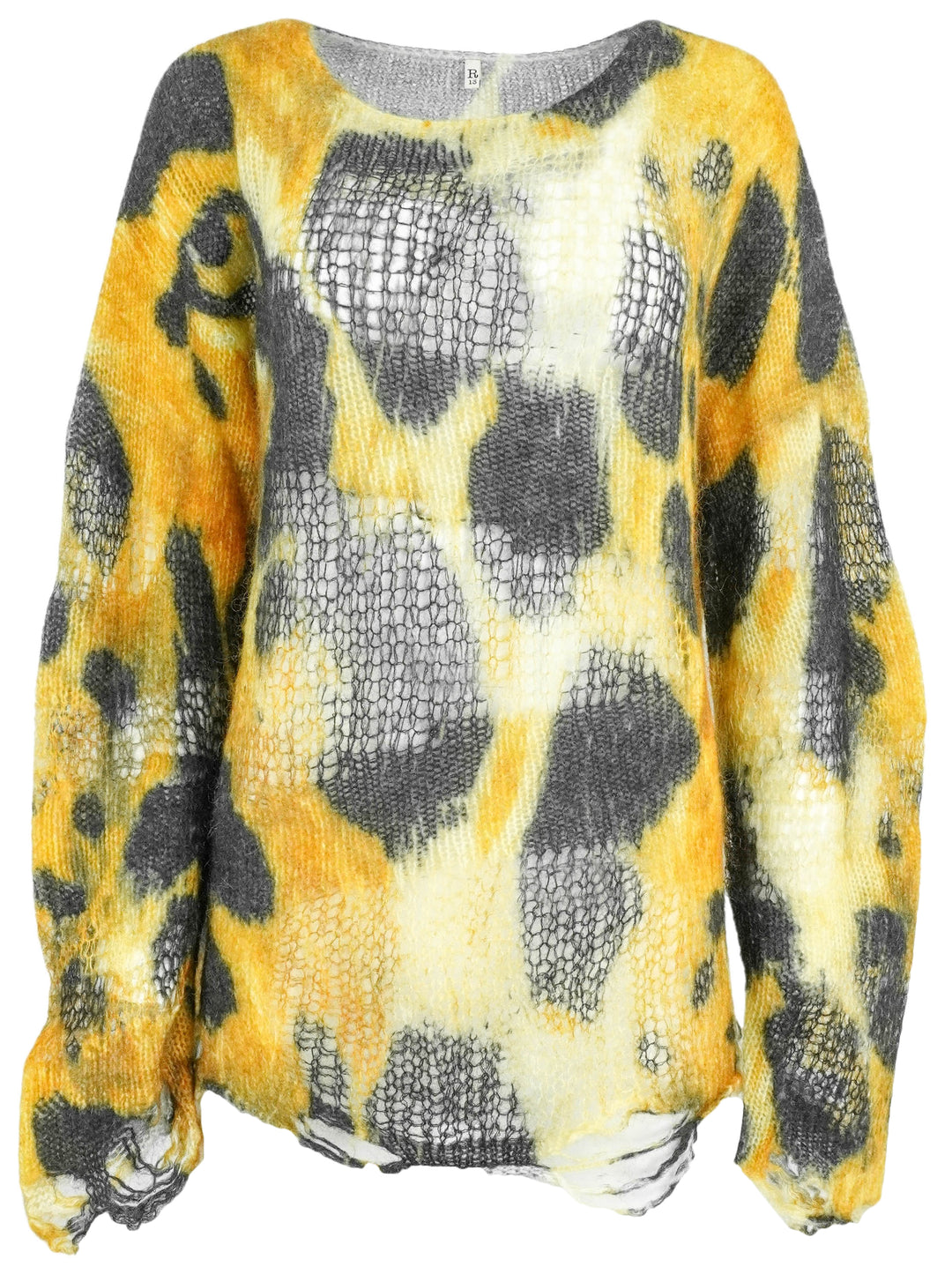 R13 Distressed Boyfriend Sweater in Leopard Print - Discounts on R13 at UAL