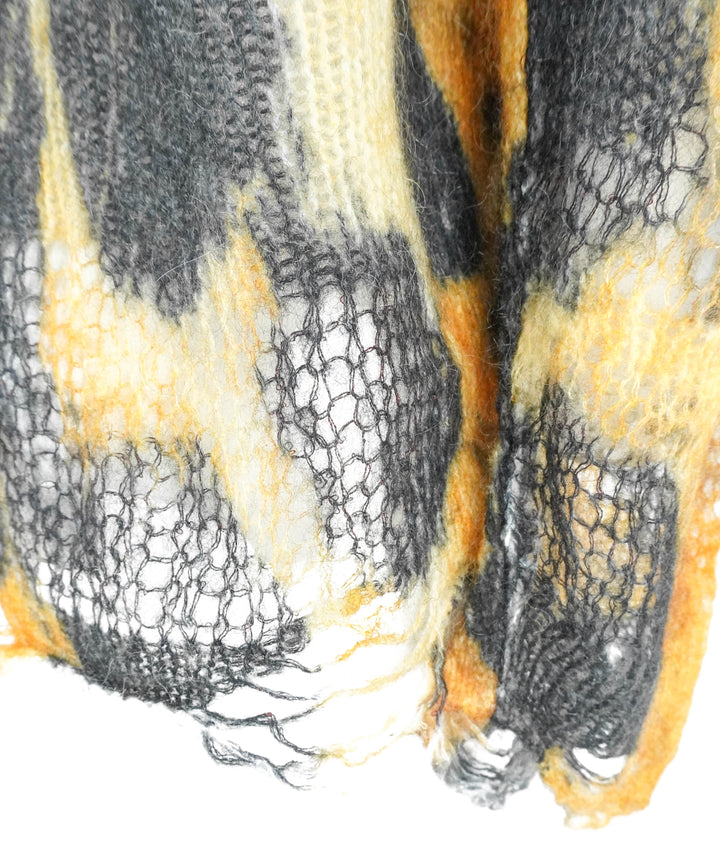 R13 Distressed Boyfriend Sweater in Leopard Print - Discounts on R13 at UAL