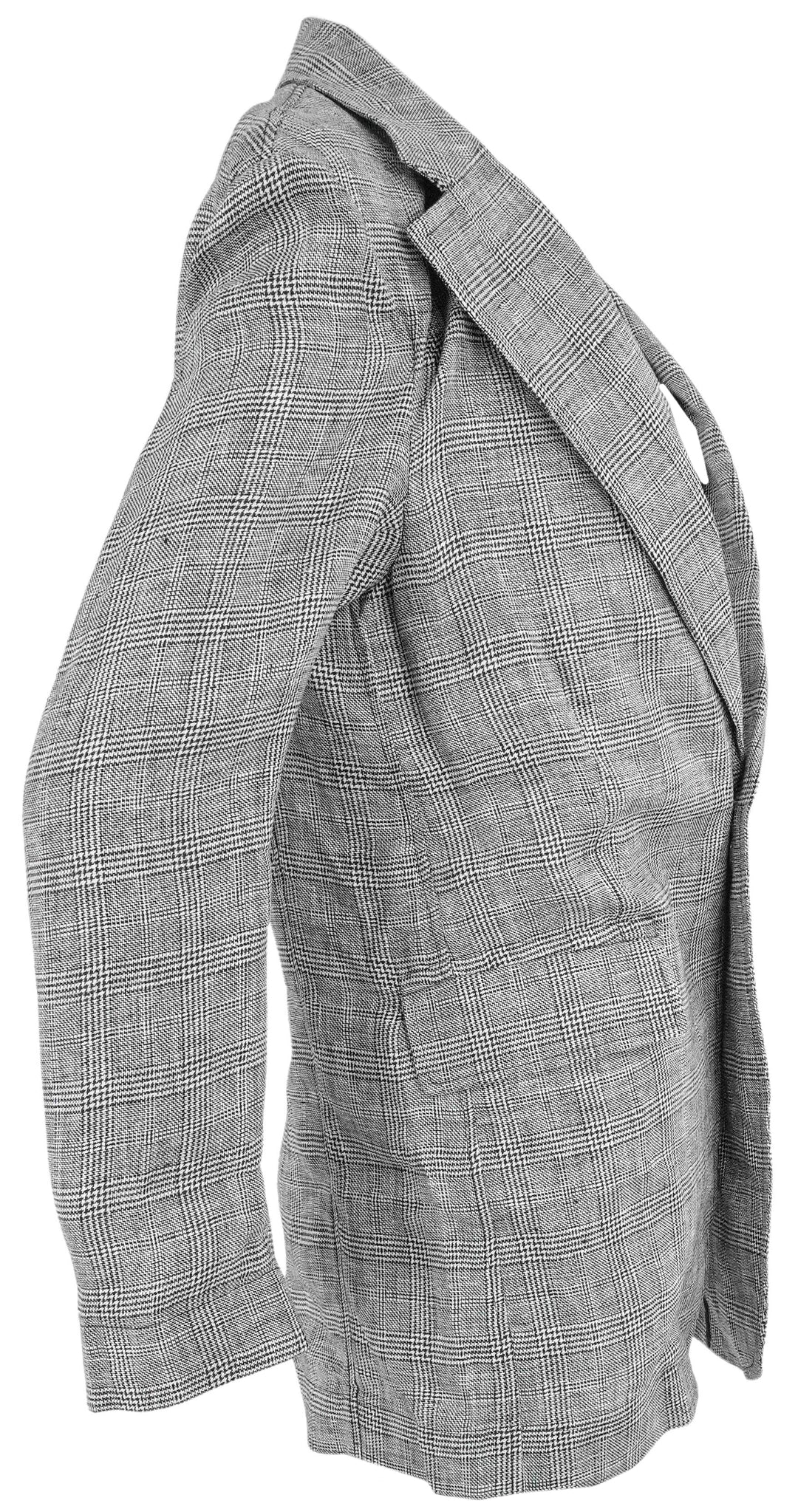 R13 Oversized Ragged Blazer in Black and White Glen Plaid - Discounts on R13 at UAL