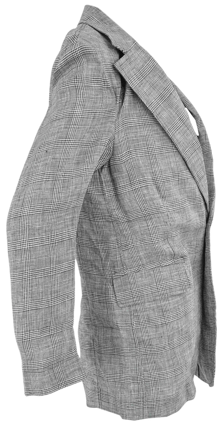 R13 Oversized Ragged Blazer in Black and White Glen Plaid - Discounts on R13 at UAL