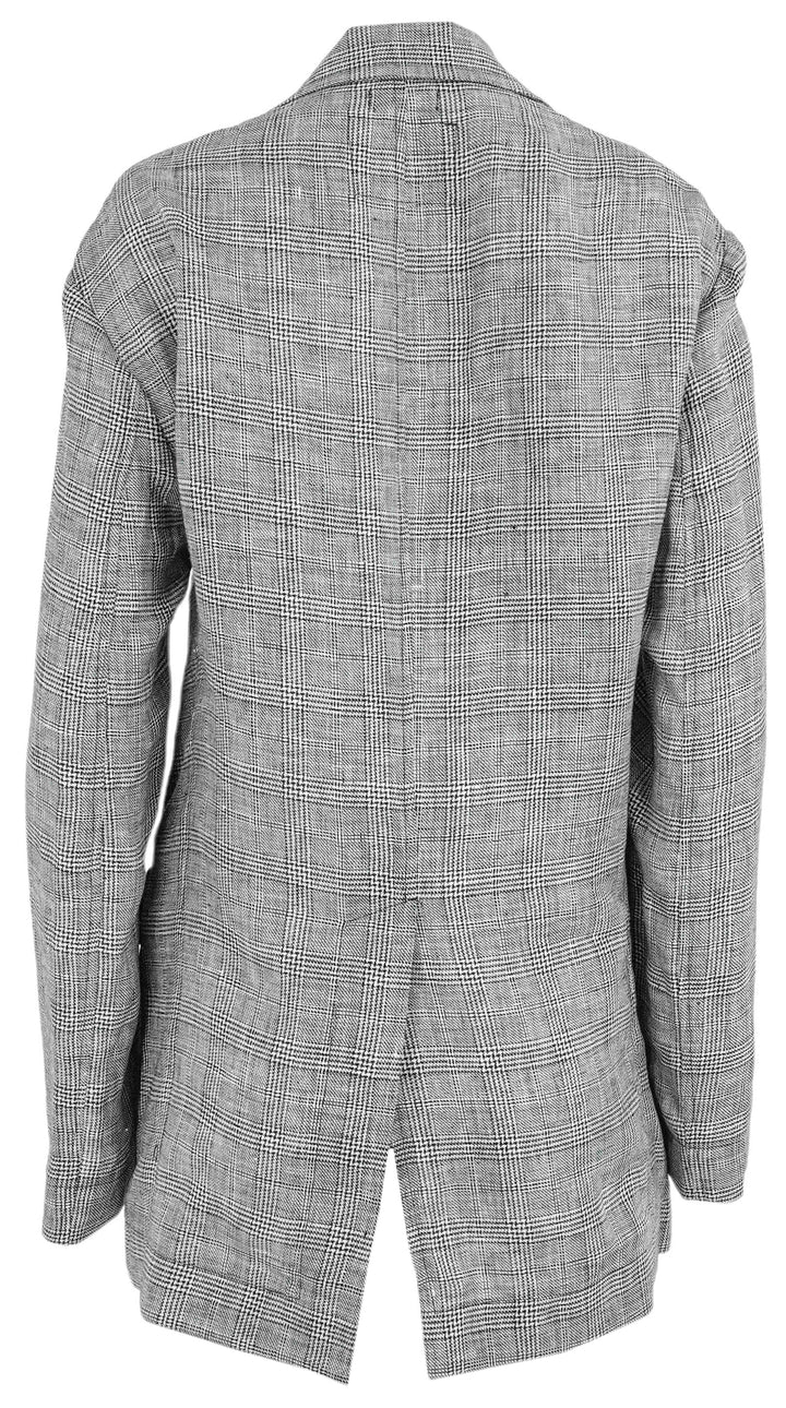 R13 Oversized Ragged Blazer in Black and White Glen Plaid - Discounts on R13 at UAL