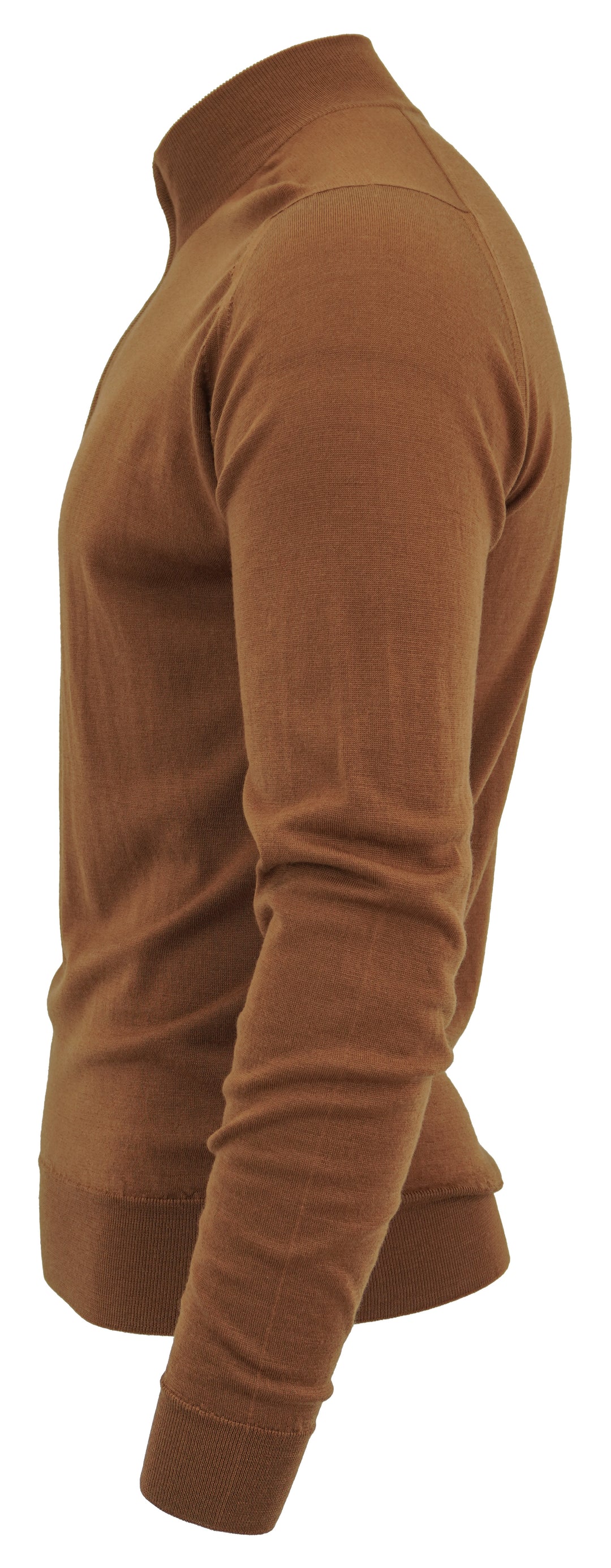 John Smedley Half-Zip Sweater in Brown - Discounts on John Smedley at UAL