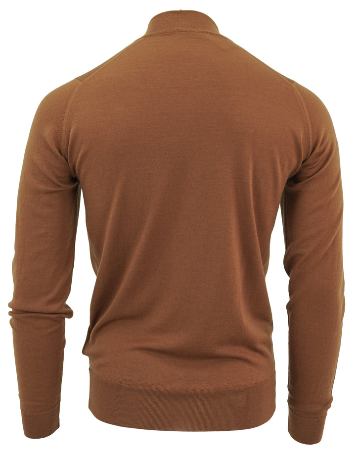 John Smedley Half-Zip Sweater in Brown - Discounts on John Smedley at UAL
