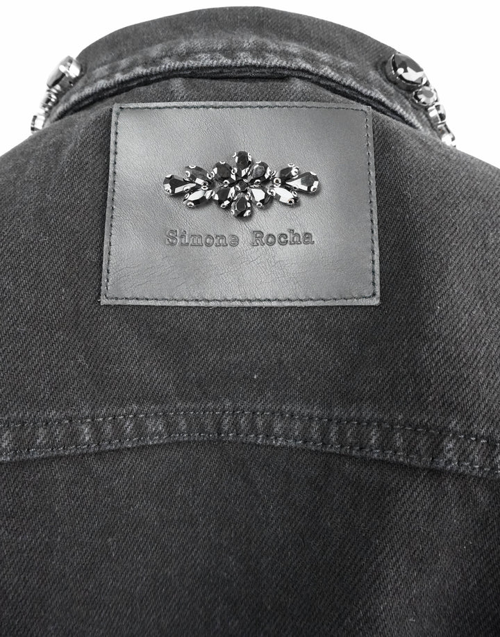 Simone Rocha Turbo Embellished Denim Jacket in Black - Discounts on Simone Rocha at UAL