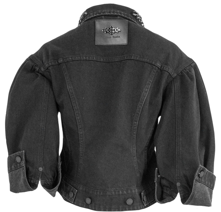 Simone Rocha Turbo Embellished Denim Jacket in Black - Discounts on Simone Rocha at UAL