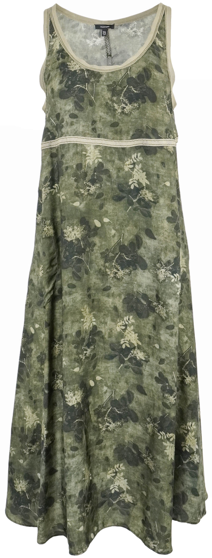 R13 Taped Tank Dress in Olive Floral - Discounts on R13 at UAL