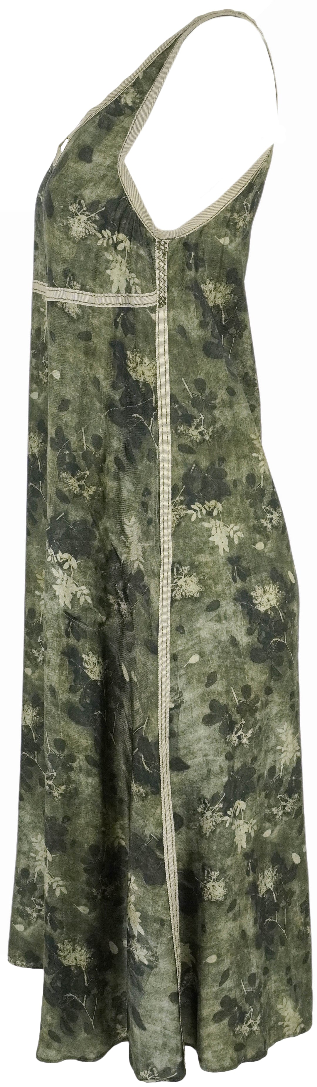 R13 Taped Tank Dress in Olive Floral - Discounts on R13 at UAL