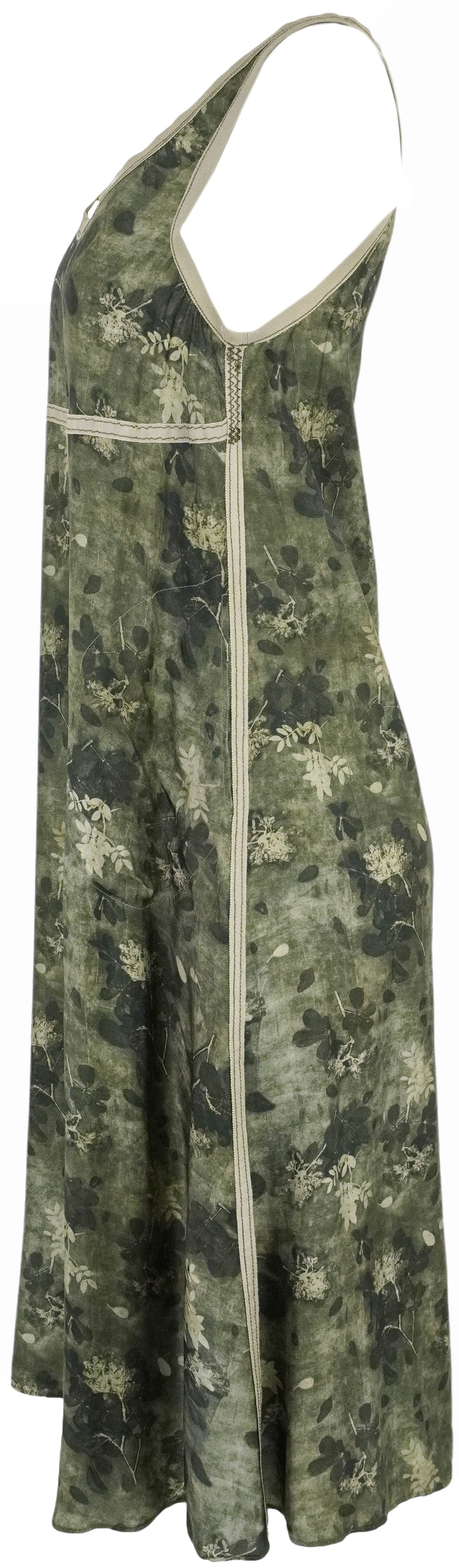 R13 Taped Tank Dress in Olive Floral - Discounts on R13 at UAL