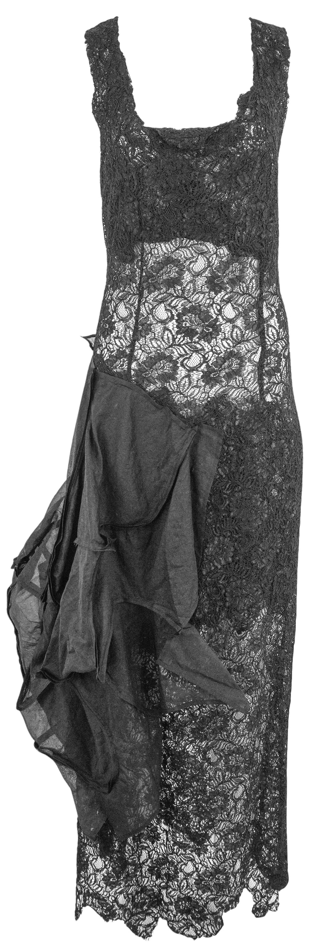 Yohji Yamamoto Lace Panel 3D Dress in Black
